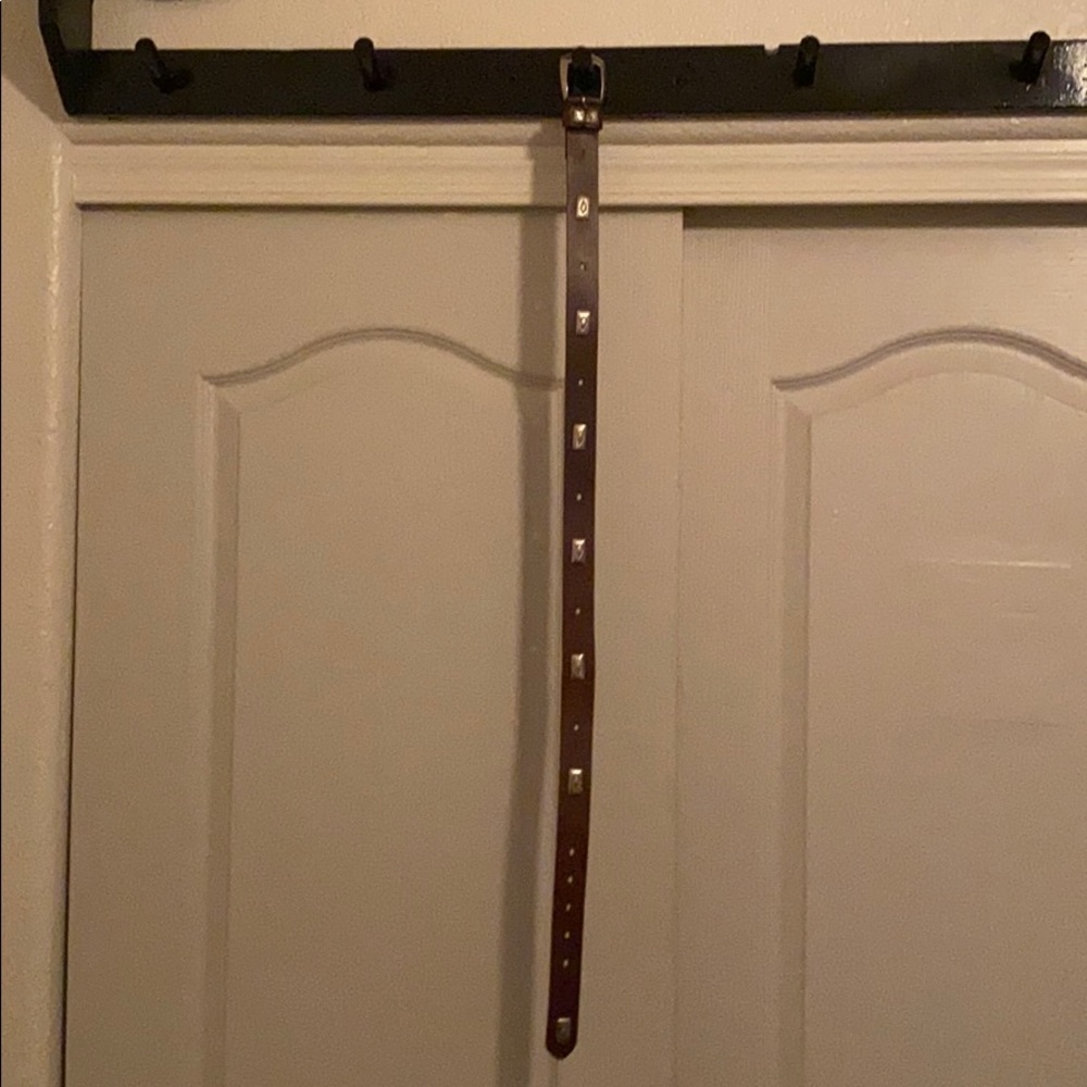 Dark brown leather belt